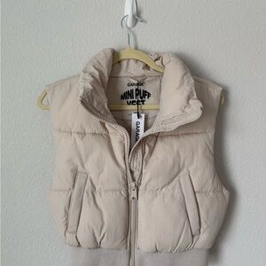 Garage Women's Beige Mini Puff Vest